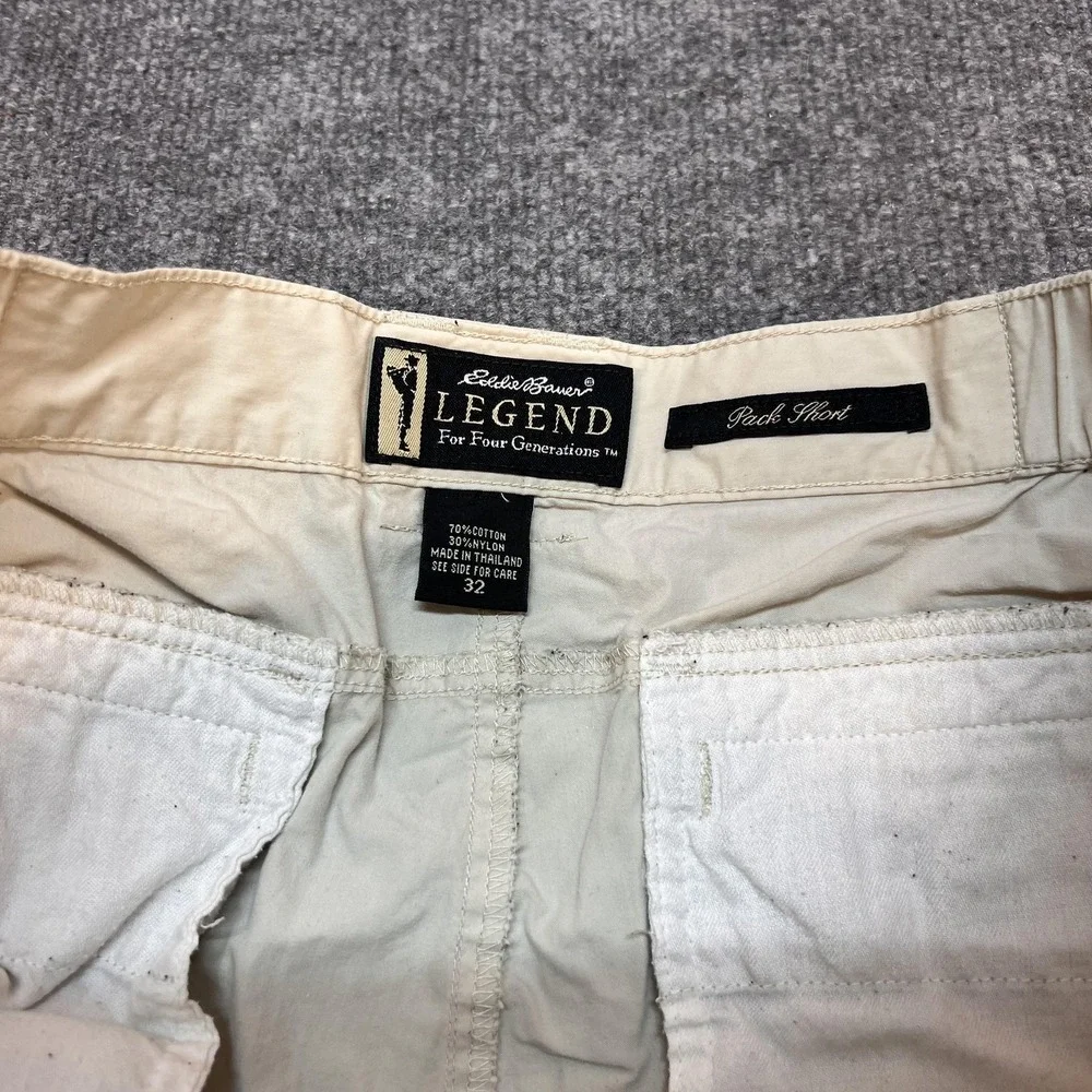 Eddie Bauer Cargo Shorts Mens 32 Beige Earthtech Pack Short Lightweight Travel